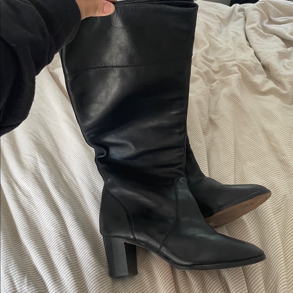 Jcrew Genuine Leather black Knee-High Boots